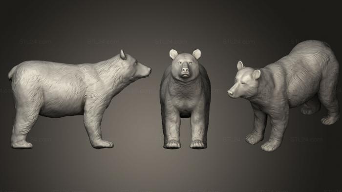 Статуэтки животных (Бурый Медведь, STKJ_0766) 3D модель для ЧПУ станка